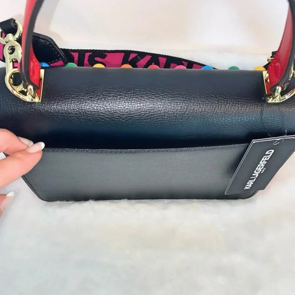 Karl Lagerfeld Paris Simone Leather Crossbody Multi Color Dots Purse Handbag NWT - Picture 12 of 13